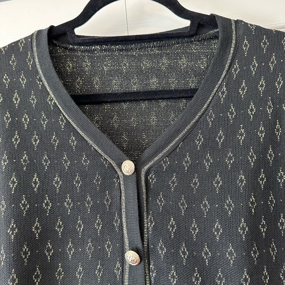NWT J.ING Black/Gold Button-Up Cardigan Size M - Picture 7 of 10